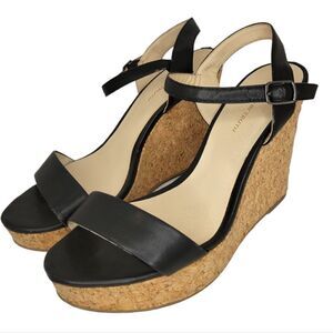 W BY Truth Ankle Strap Cork Wedge Sandal.